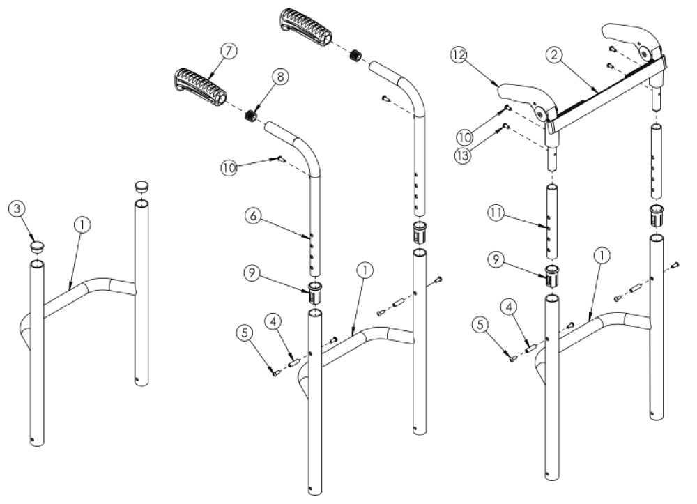 (discontinued 1) Rogue Style Fixed Height Back Post With Non-adjustable Height Rigidizer Bar On Rogue Alx (formerly Tsunami) parts diagram