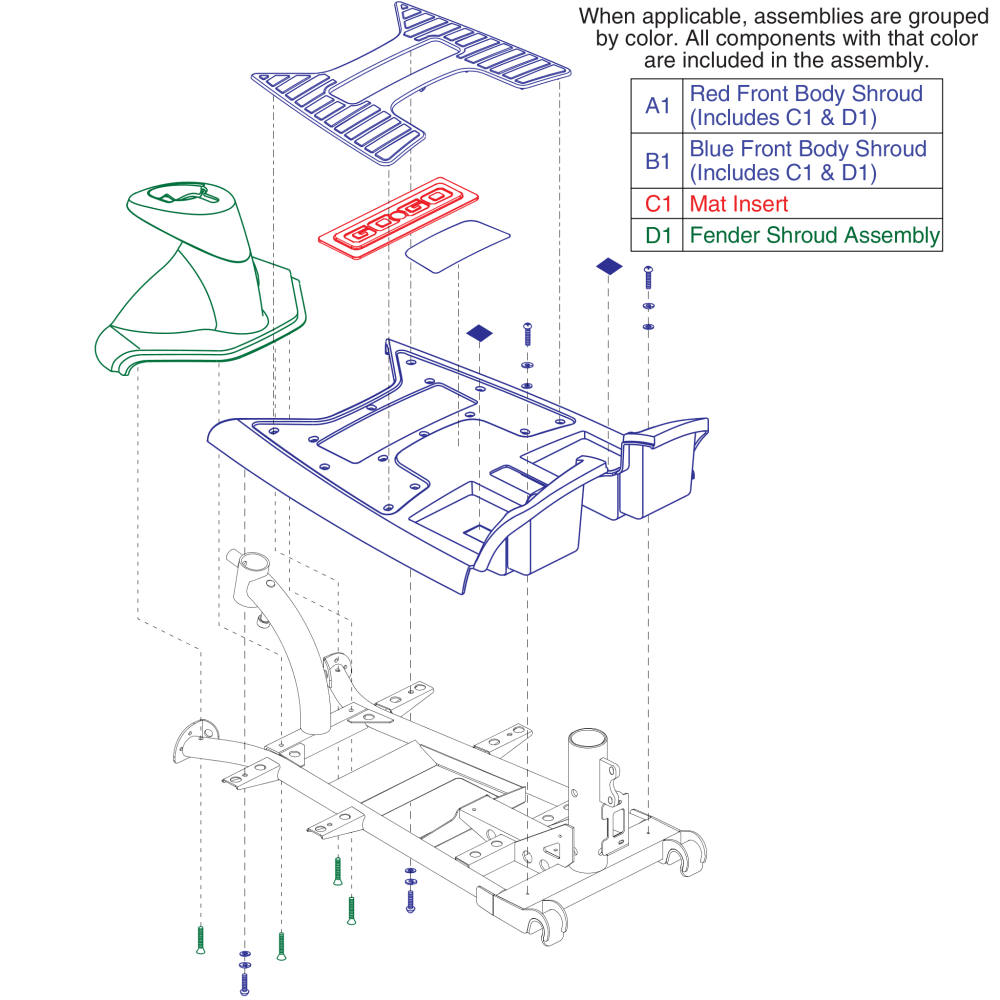 Front Shroud Assy For S40x Models parts diagram