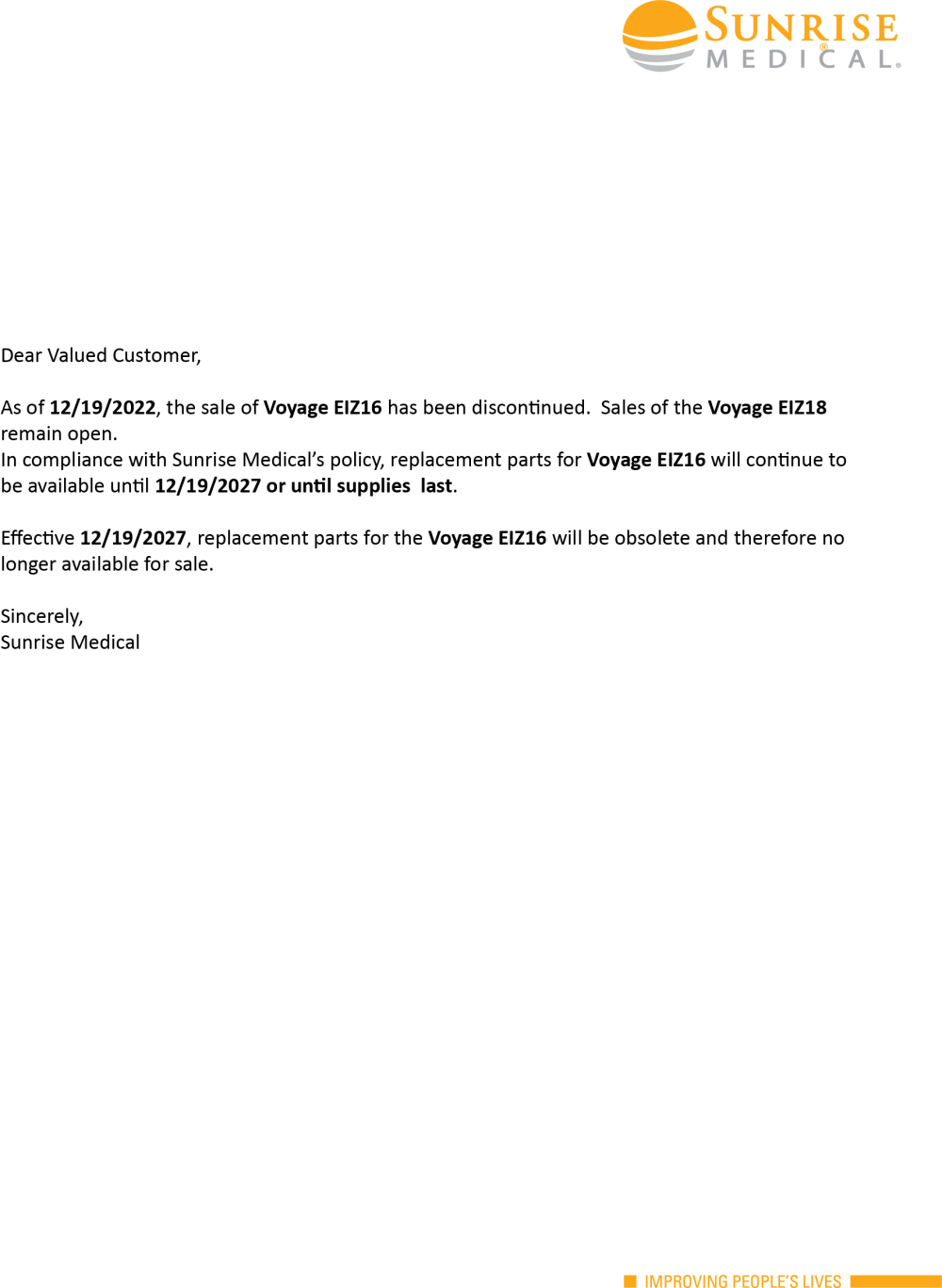 Voyage Eiq16 Discontinued parts diagram