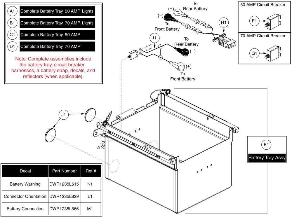 Battery Tray Assy, Rival (r44) parts diagram