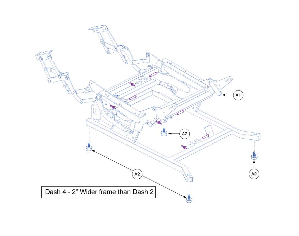 Frame, Assembly, W/attached Scissors, Infinite, Lay Flat, Dash 4 parts diagram