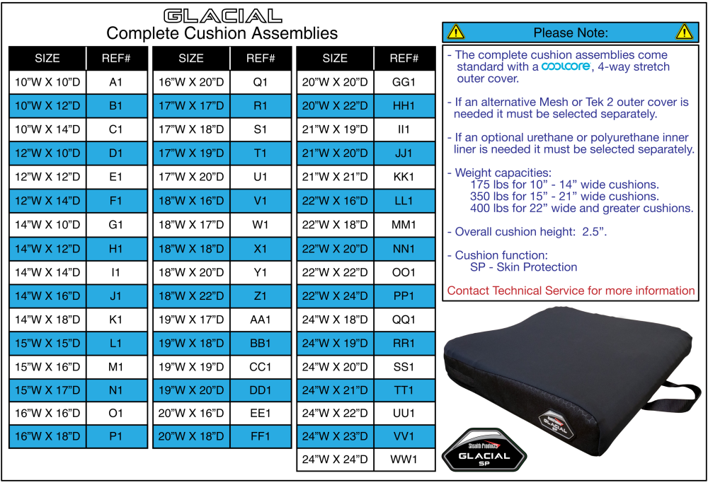 Complete Cushion W/ 4-way Stretch (coolcore) Cover - Stealth Glacial parts diagram