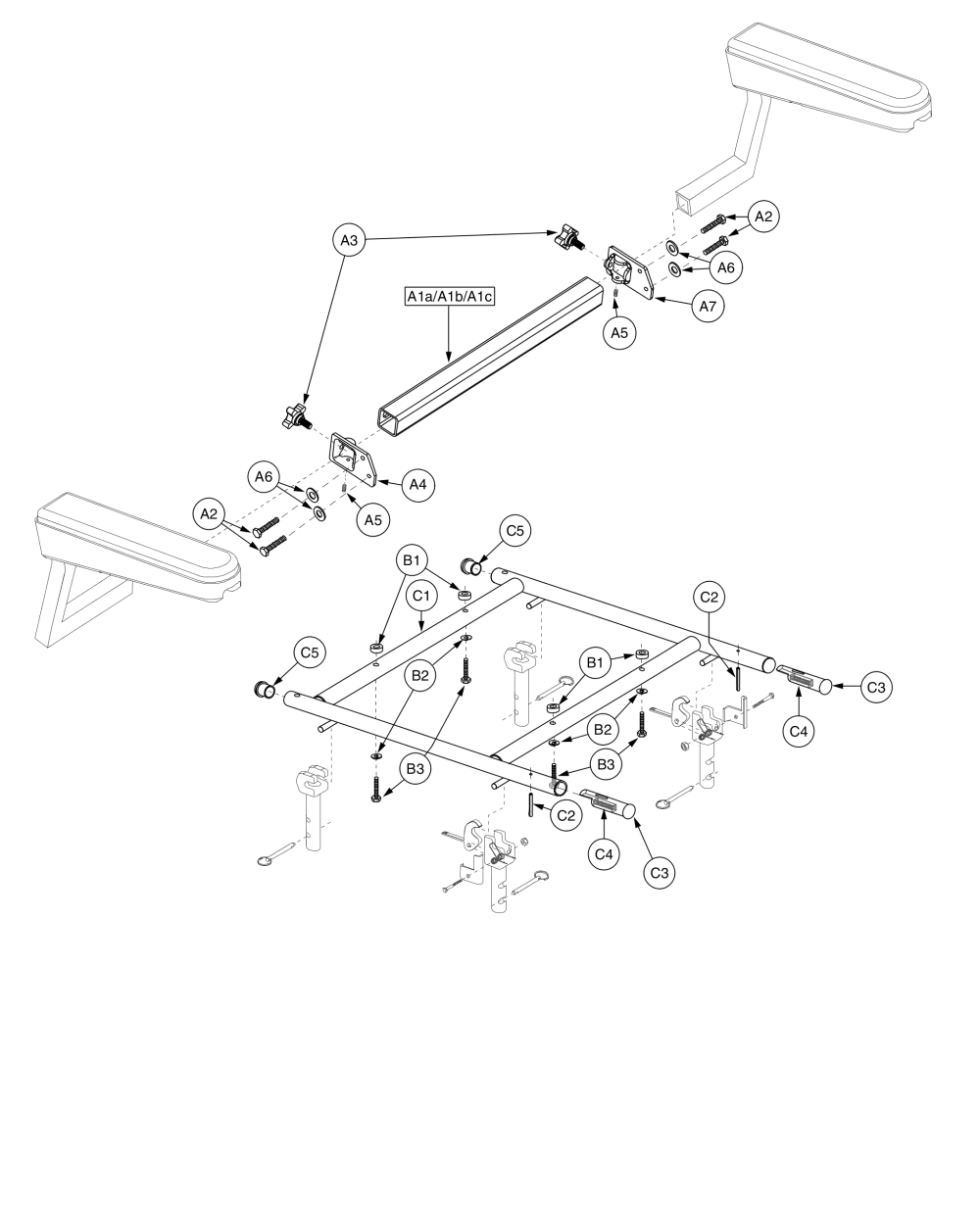 H -frames - Quantum 1114 / Jazzy 1113, Pinchless - 1113 Pinchless 16-20w parts diagram