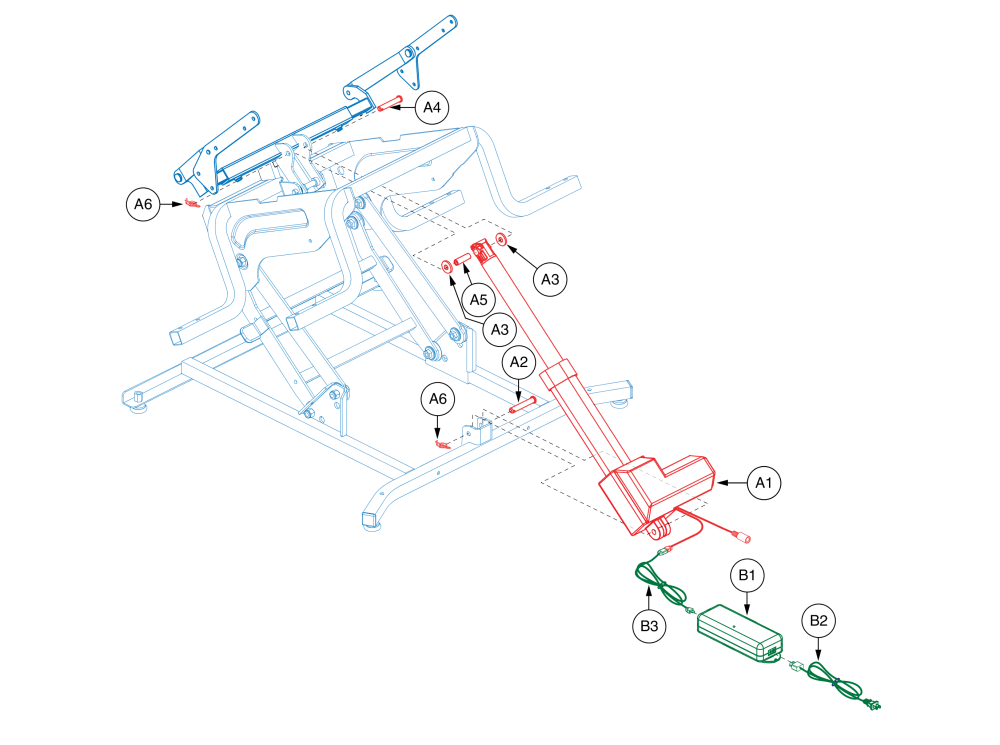 Okin, Dual Lead Single Motor parts diagram