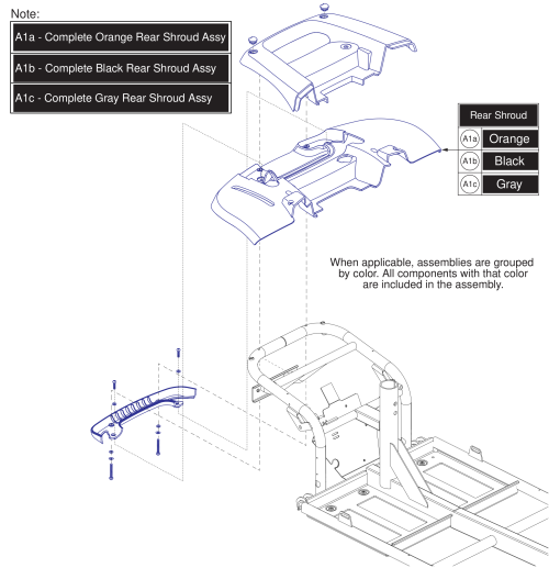 Rear Shroud Assy, Pursuit 2 parts diagram