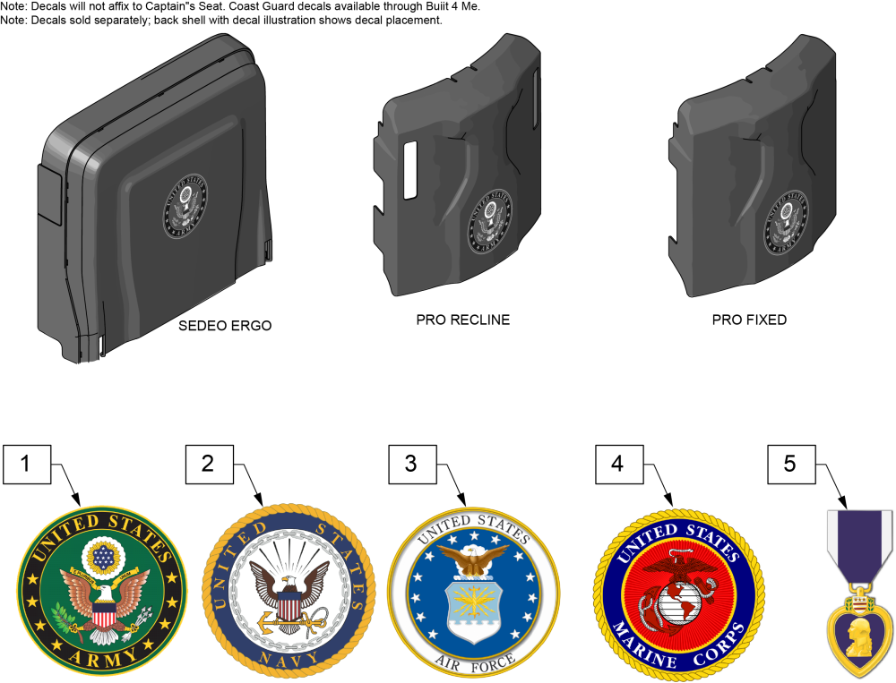 Service Decals For Back Shell parts diagram