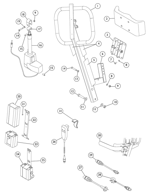 Mast Assembly (before 7/2/10) parts diagram