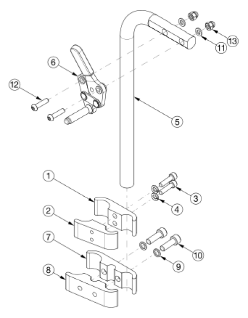 Catalyst E Wheel Locks - Attendant Lock parts diagram