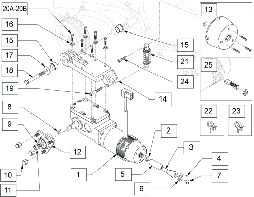 Motor And Motor Mount Qm-710,715 & 720 parts diagram