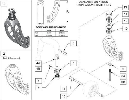 174mm Multi Position Fork Xenon S/a parts diagram
