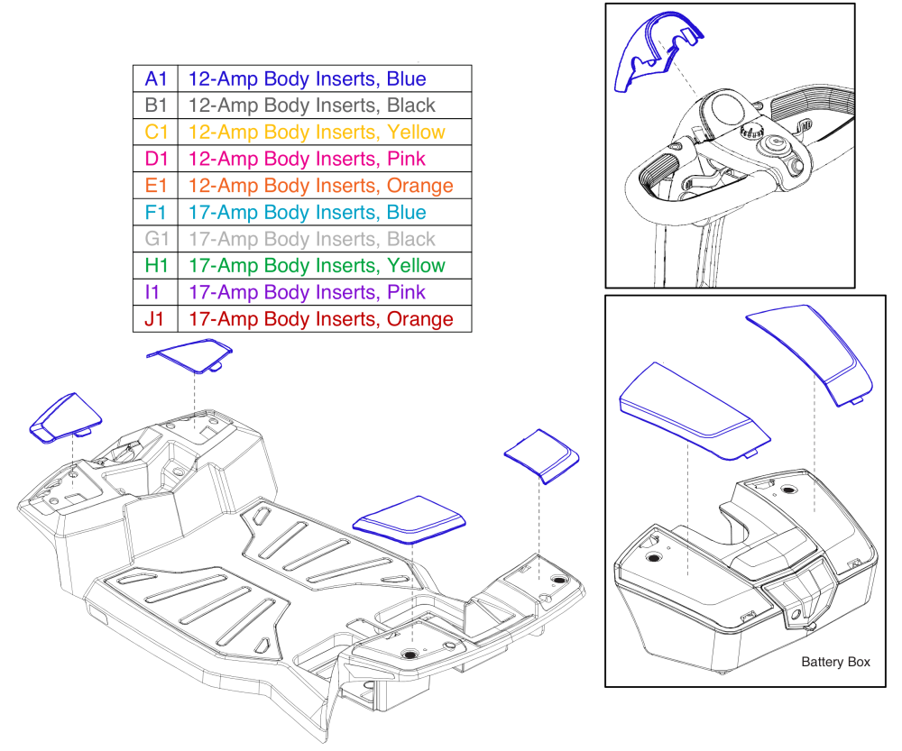 Body Shroud Inserts, 4-wheel parts diagram