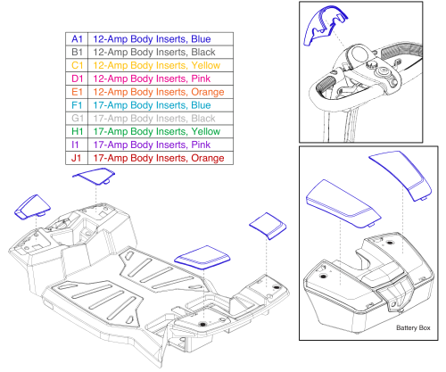 Body Shroud Inserts, 4-wheel parts diagram