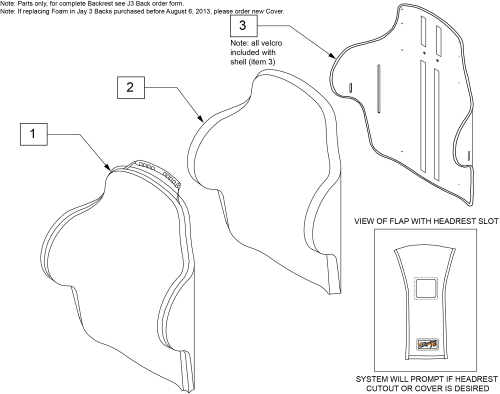 J3 Sh Pdl Backrest parts diagram