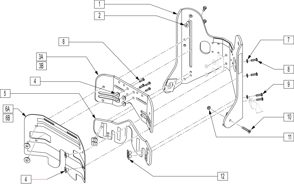 Inside Back/shell Discontinued parts diagram