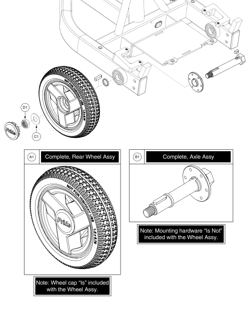 Rear Wheel / Axle Assembly - Iride parts diagram