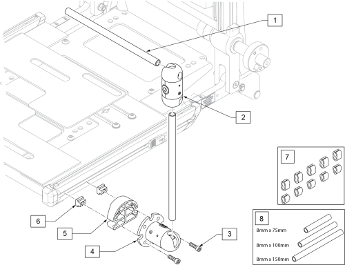 Link-it To Ergo Seat Siderail Mount parts diagram