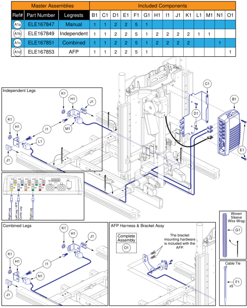 Ql3 Aam, Tb3 Recline (edge Series, Stretto, 4front Series, R44 Rival, R-trak, Q4) parts diagram