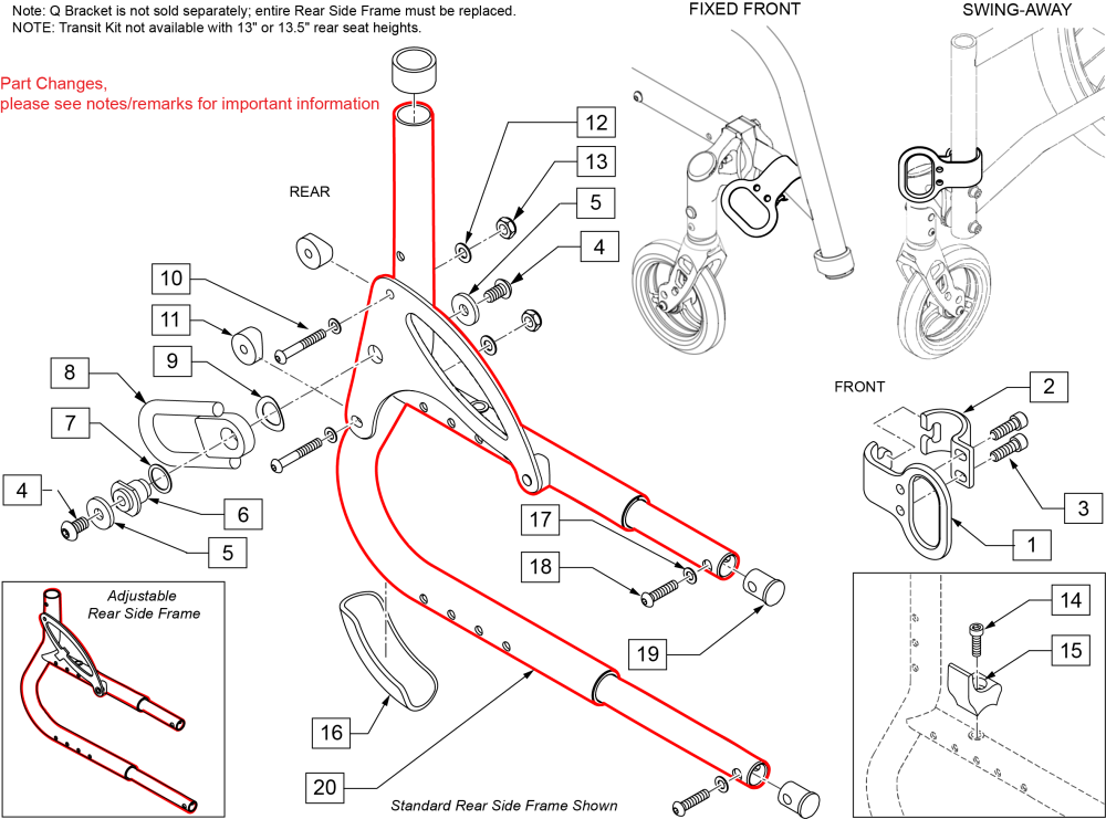 Wc19 Transit Kit Quickie 2 Lite After Q2l-152965 parts diagram