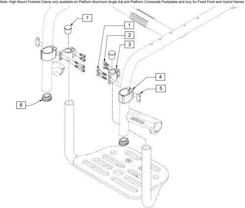 High Mount Footrest Clamp parts diagram