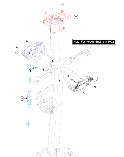 Console Assy, For Models Ending In 1002. parts diagram