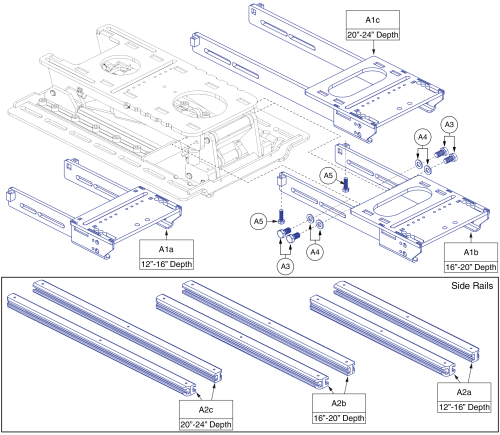 Tb3.5.2 Tilt Depth Components, Tb3 & Q4 Seat parts diagram