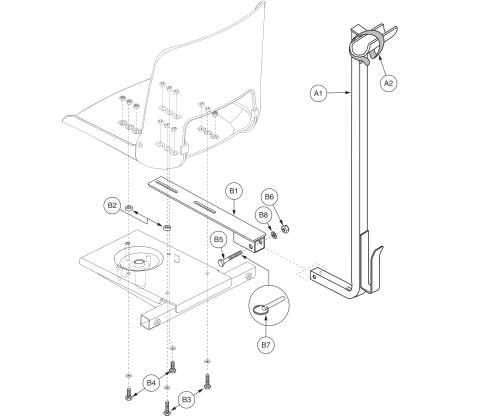 Walker Holder - Molded Plastic Seat parts diagram