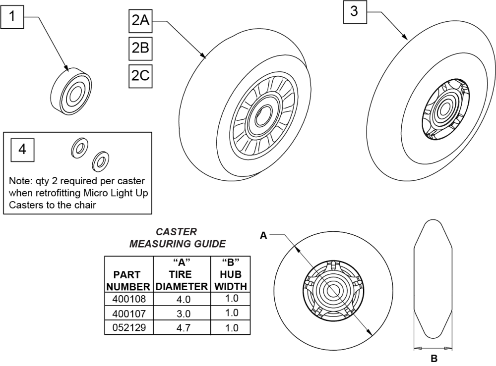Micro Casters parts diagram
