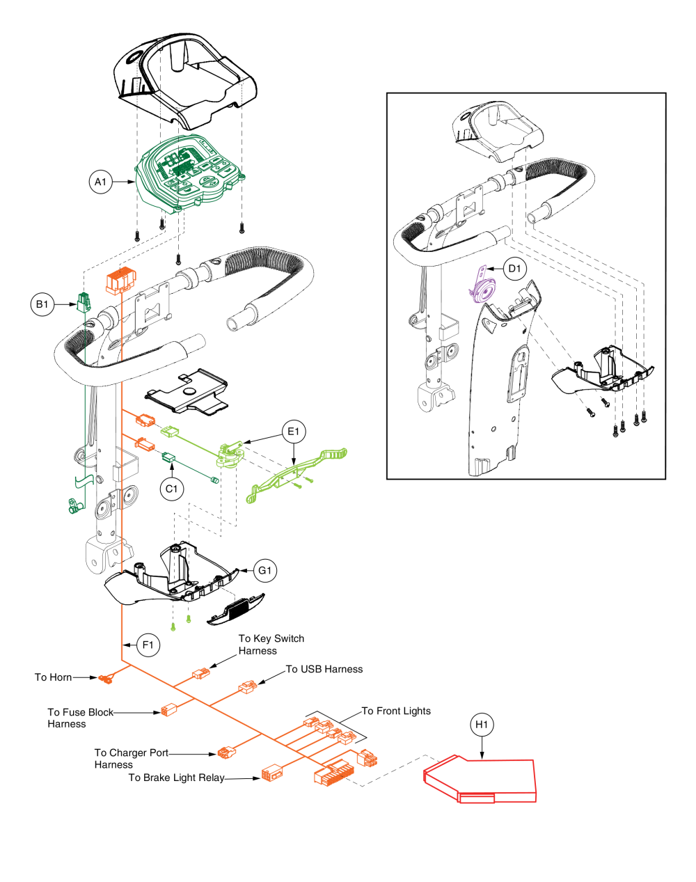 Console Assy parts diagram