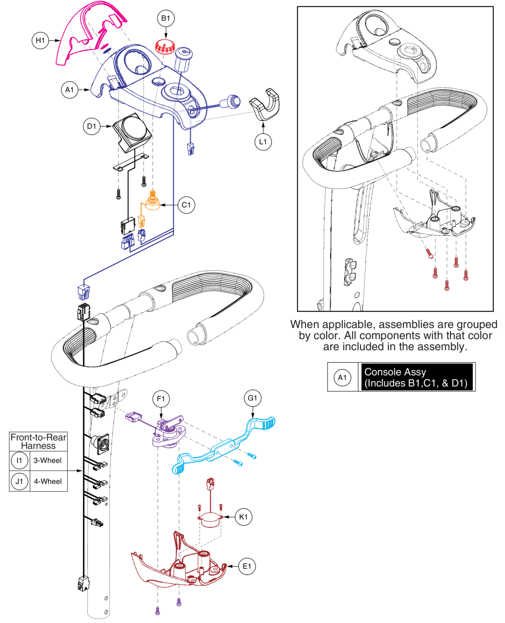 Console Assy, For Models Ending In 1010 And Subsequent. parts diagram