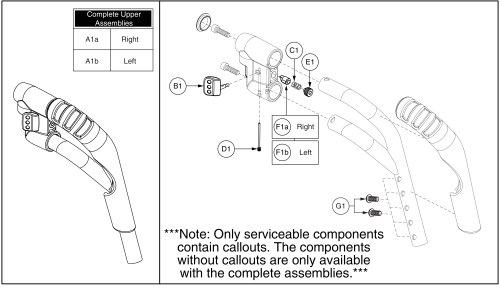 70° Style #8 Swing-away Tapered Upper parts diagram