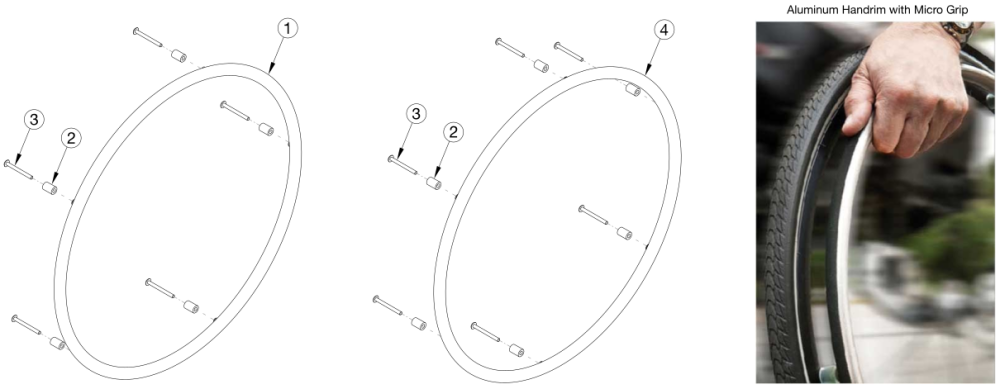 Cr45 Handrims - Aluminum Anodized parts diagram