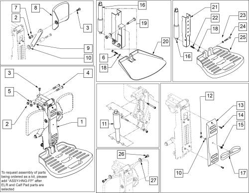 Power Center Mount Elr(rehab/recline Seat-center Mnt Footplate) parts diagram