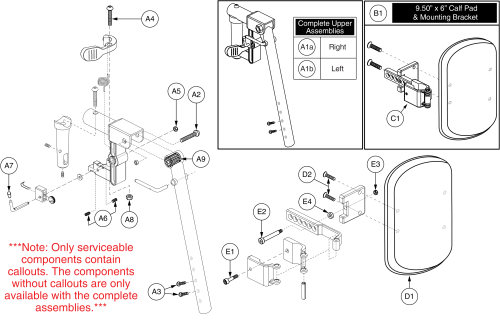 Elr Upper, 6-hole Calf Pad - Style #12 parts diagram