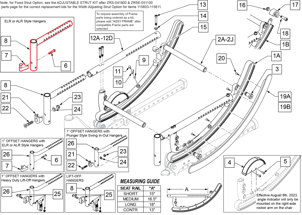 Rocker & Seat Rails After S/n Zrs-041800 & Zrse-051100 parts diagram