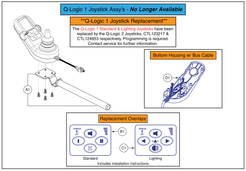 Q-logic 1 Joystick Assemblies (no Longer Available) parts diagram