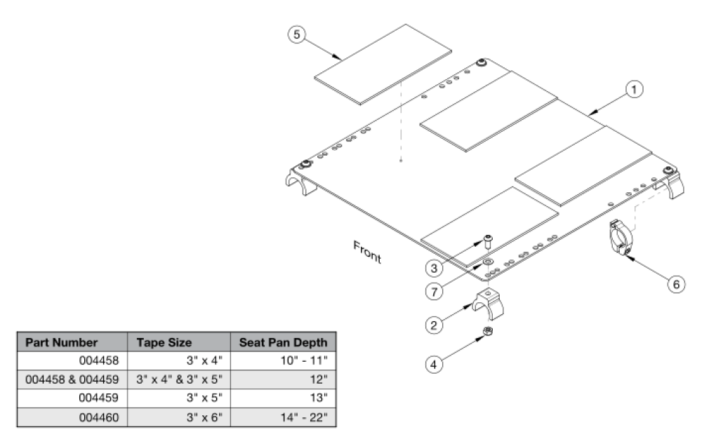 Catalyst / Spark Seat Pan (non Transit) parts diagram