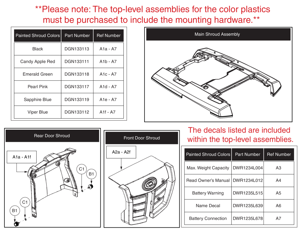 Shroud Assy - Standard Colors, Q6 Edge parts diagram