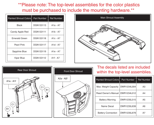 Shroud Assy - Standard Colors, Q6 Edge parts diagram