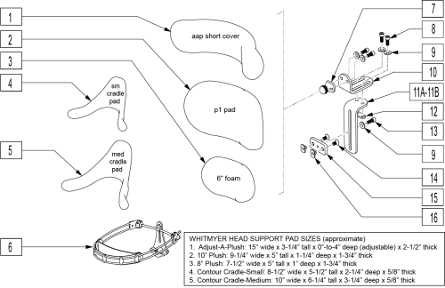 Whitmyer Head Support parts diagram