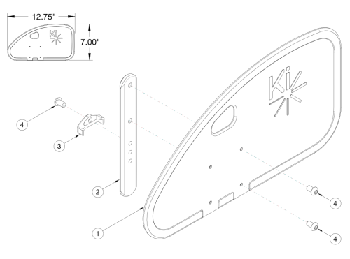 Cr45 Removable Adult Composite Side Guard parts diagram