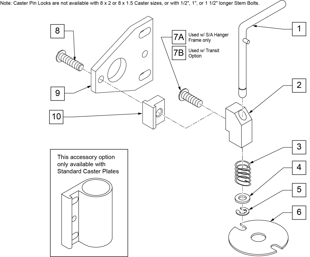 Caster Pin Lock parts diagram