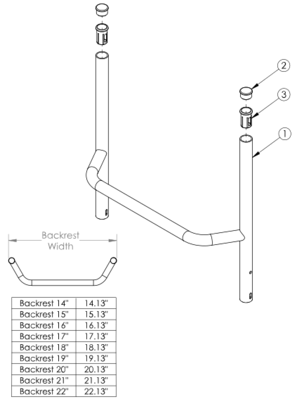 Rogue Alx Fixed Height Backrest With Non-adjustable Rigidizer Bar - Growth (formerly Tsunami) parts diagram
