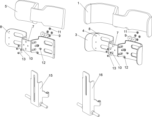 Cmpe Calf Pads And Bracket Options parts diagram