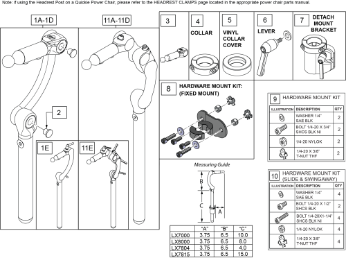 Linx Headrest parts diagram