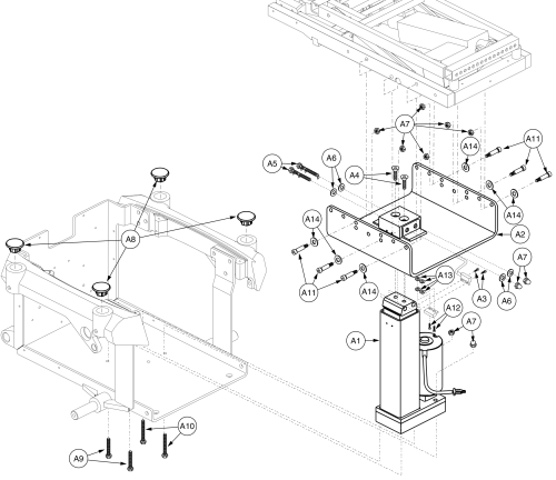 Seat Interface, Q6000, Tb2 Tilt W/ Elevating Seat parts diagram
