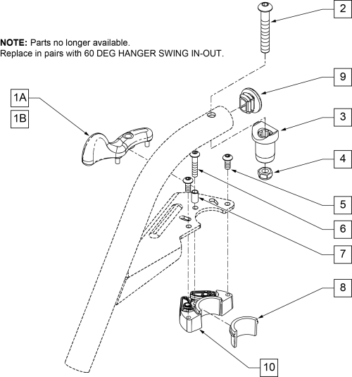 60 Deg Hanger - Swing In-out (disc.4-21-15) parts diagram