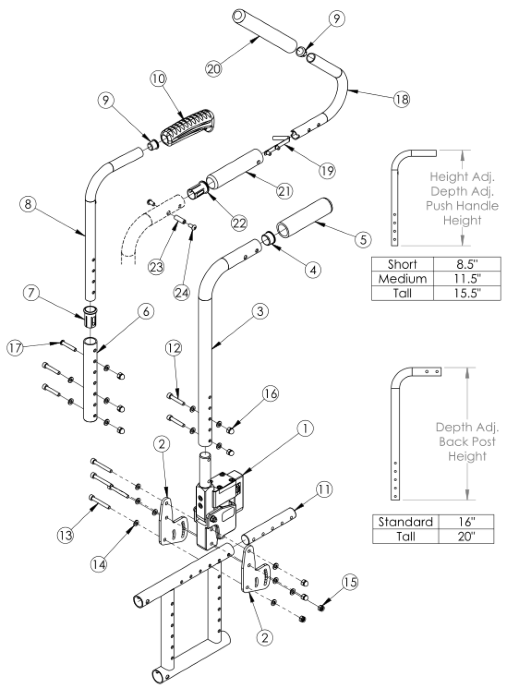 (discontinued) Catalyst / Spark Seating Dynamics Rocker Back parts diagram