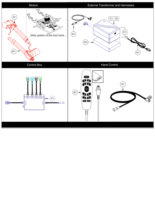 Lift & Recline Actuators, Lay Flat Infinte Dual Motor (hhc), Mot2205151/mot2205150 parts diagram