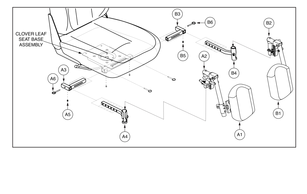 Style #12 Elrs W/residual Limb Supports, Clover Leaf Seat parts diagram