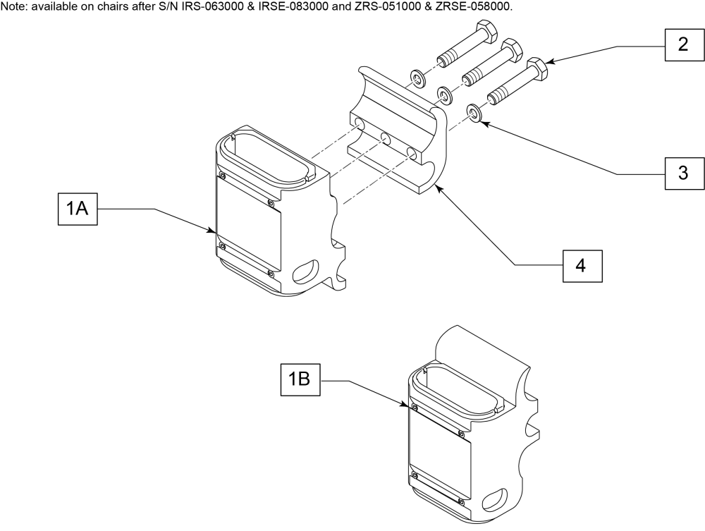 Single Post Armrest Receiver parts diagram